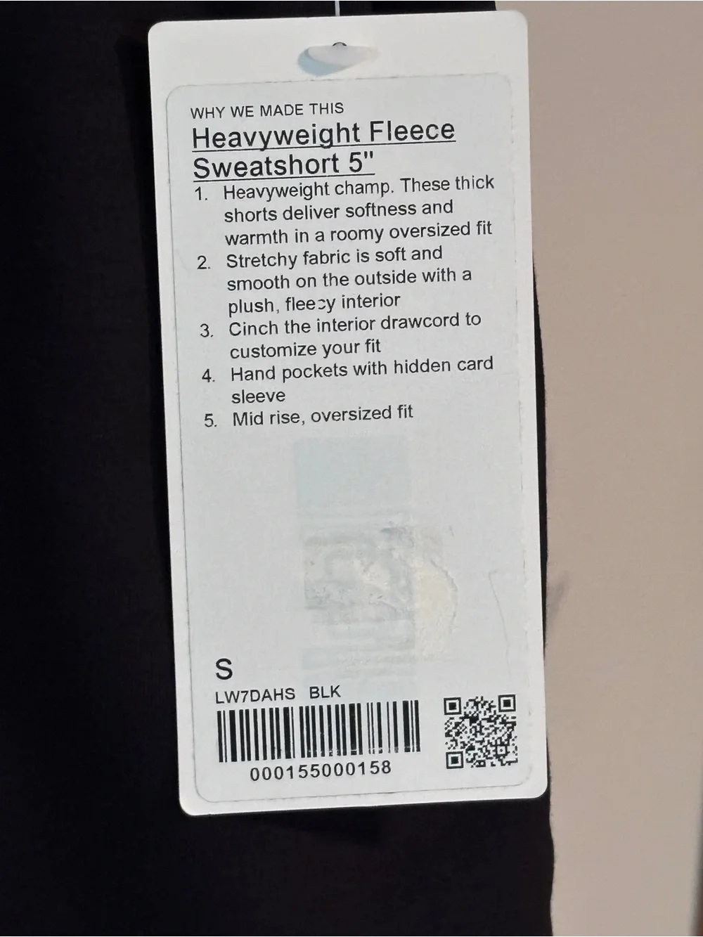 lululemon athletica Black Heavyweight Fleece Sweatshort